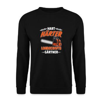 Hart Harter Landschaftsgärtner Geschenke - Unisex Pullover - Schwarz - Vorne - Alina (178cm) & Michal (187cm)