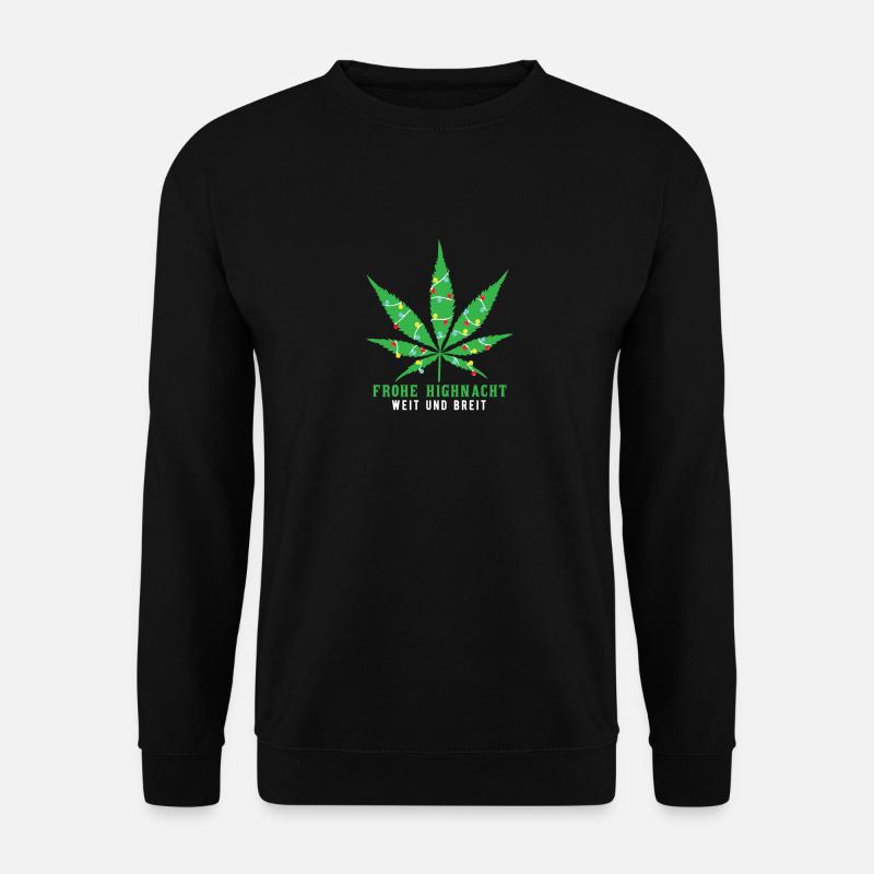 High Christmas hemp leaf marijuana - Unisex Sweatshirt - black