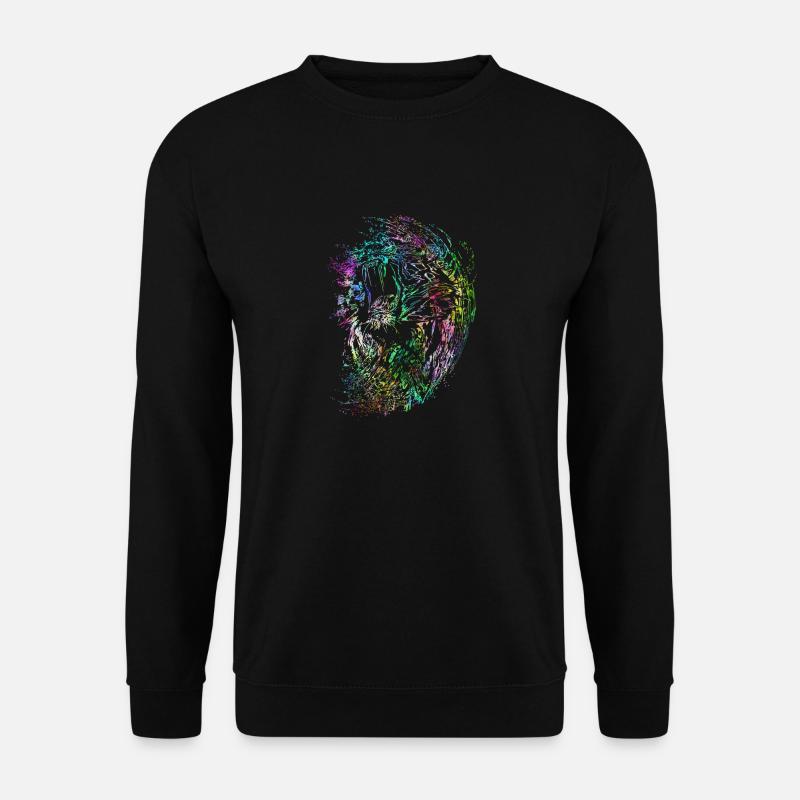 Wild psychedelic lion - Unisex Sweatshirt - black