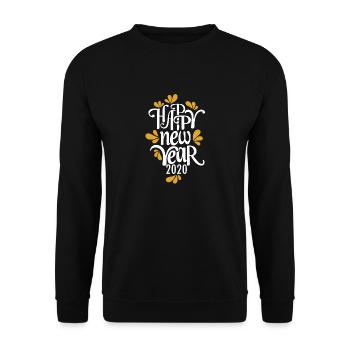 Happy New Year 2020 Rounded Fireworks - Unisex Pullover - Schwarz - Vorne - Alina (178cm) & Michal (187cm)
