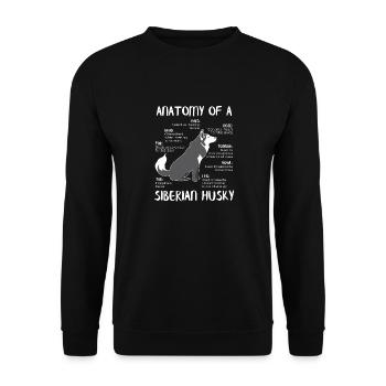 Siberian Husky Gift for Dog Lovers Gifts - Unisex Pullover - Schwarz - Vorne - Alina (178cm) & Michal (187cm)