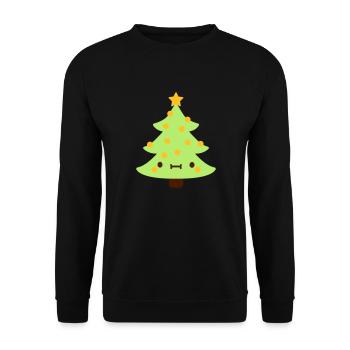 Christmas tree with face - Unisex Sweatshirt - black - Front - Alina (178cm) & Michal (187cm)