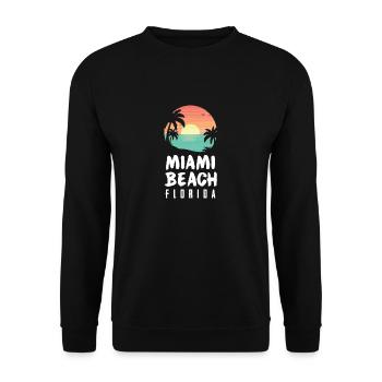 Miami Beach Florida Gifts Summer Vacation Florida - Unisex Pullover - Schwarz - Vorne - Alina (178cm) & Michal (187cm)