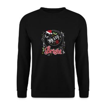 Funny Dachshund Christmas Merry And Bright - Unisex Sweatshirt - black - Front - Alina (178cm) & Michal (187cm)