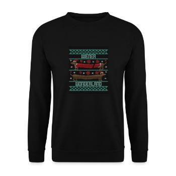 Viennese Wonderland Ugly Christmas Sweater - Unisex Sweatshirt - black - Front - Alina (178cm) & Michal (187cm)
