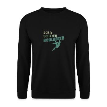 Bold Bolder Boulderer sport d'escalade et de bloc - Sweat-shirt Unisexe - noir - Devant - Alina (178cm) & Michal (187cm)