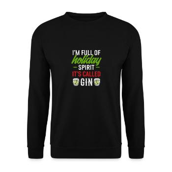 Drunk For The Holidays Christmas Gin's Full Of - Unisex Sweatshirt - black - Front - Alina (178cm) & Michal (187cm)
