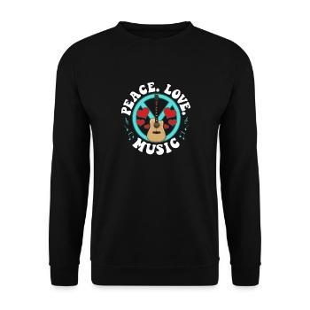 Peace Peace Music Awesome Hippie Pacifist Festival - Sweat-shirt Unisexe - noir - Devant - Alina (178cm) & Michal (187cm)
