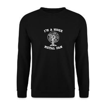 Ich bin ein riesiger Metal Fan lustiger Heavy Metal Wortspiele - Unisex Pullover - Schwarz - Vorne - Alina (178cm) & Michal (187cm)