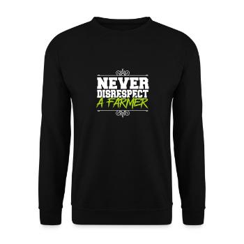 Lovable Never Disrespect A Farmer Illustration - Unisex Sweatshirt - black - Front - Alina (178cm) & Michal (187cm)