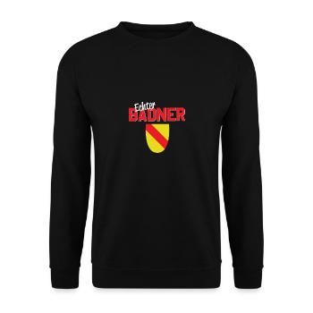 Baden echter Badner lustiger Spruch Geschenk - Unisex Pullover - Schwarz - Vorne - Alina (178cm) & Michal (187cm)