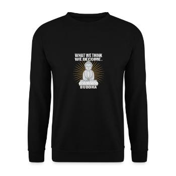 Buddha Buddhismus Spruch Yoga Okkulltismus - Unisex Pullover - Schwarz - Vorne - Alina (178cm) & Michal (187cm)