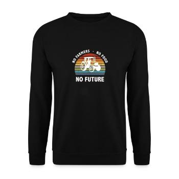 Agriculture demo protest for farmer and farmer - Unisex Sweatshirt - black - Front - Alina (178cm) & Michal (187cm)