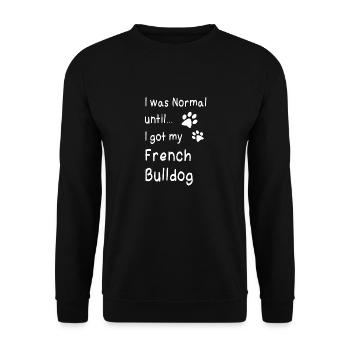 French bulldog - Unisex Sweatshirt - black - Front - Alina (178cm) & Michal (187cm)