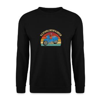 Schwalbenfahrer Simsonfahrer Schwalbe Simson KR51 - Unisex Pullover - Schwarz - Vorne - Alina (178cm) & Michal (187cm)