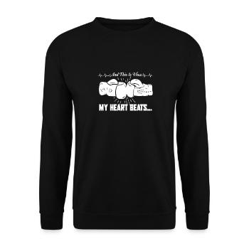 My Heart Beats For Boxing - Unisex Sweatshirt - black - Front - Alina (178cm) & Michal (187cm)