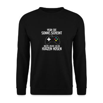 Aujourd'hui je joue en short - Sweat-shirt Unisexe - noir - Devant - Alina (178cm) & Michal (187cm)