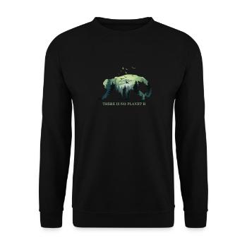 There is no Planet B - Umweltschutz Klimaschutz - Unisex Pullover - Schwarz - Vorne - Alina (178cm) & Michal (187cm)