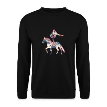 Funny horse equitation rider vaulting gaul - Unisex Sweatshirt - black - Front - Alina (178cm) & Michal (187cm)