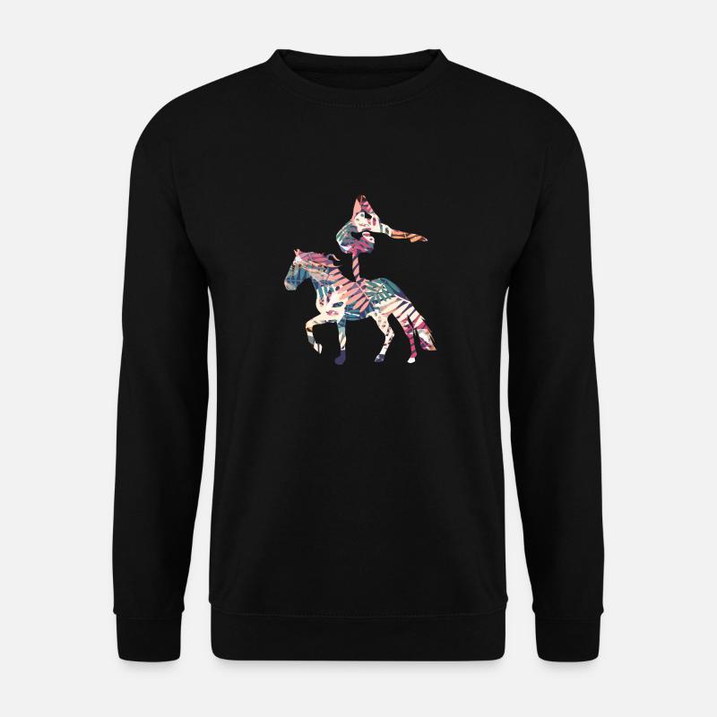 Lustiges Pferd Reitsport Reiter Voltigieren gaul - Unisex Pullover - Schwarz