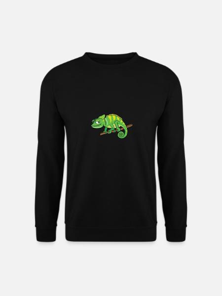 Comic Chameleon Grinning Cute - Unisex Sweatshirt - black