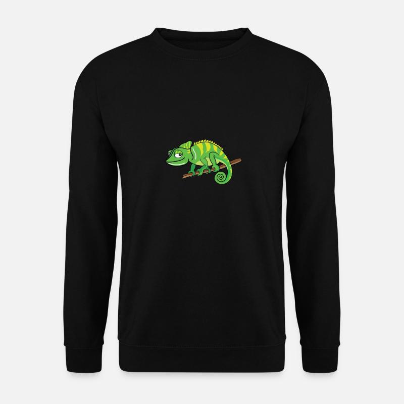 Comic Chameleon Grinning Cute - Unisex Sweatshirt - black