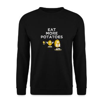 Gebraten, gekocht, püriert, Pommes, essen Sie mehr Kartoffeln - Unisex Pullover - Schwarz - Vorne - Alina (178cm) & Michal (187cm)