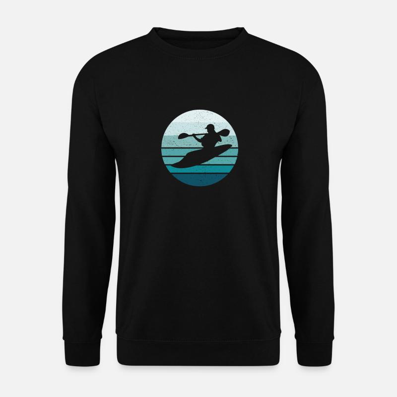 Whitewater Kayak Kayaking Retro Style - Unisex Pullover - Schwarz