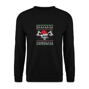 Fa La La La Valhalla La Ugly Christmas Sweater - Sweat-shirt Unisexe - noir - Devant - Alina (178cm) & Michal (187cm)