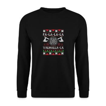Fa La La La Valhalla La Ugly Christmas Sweater - Sweat-shirt Unisexe - noir - Devant - Alina (178cm) & Michal (187cm)