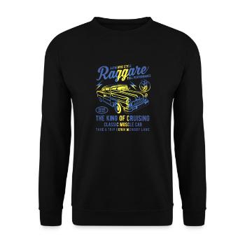 Raggare Schweden Cruising King T Shirt Design - Unisex Pullover - Schwarz - Vorne - Alina (178cm) & Michal (187cm)