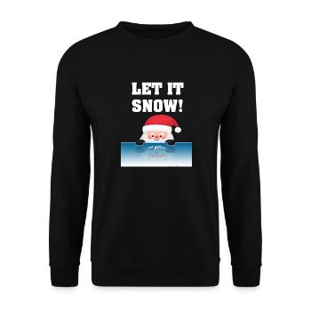 Santa Kokain Lass es schneien - Unisex Pullover - Schwarz - Vorne - Alina (178cm) & Michal (187cm)