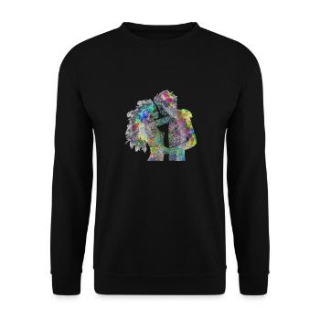 Loving couple psychedelic - Unisex Sweatshirt - black - Front - Alina (178cm) & Michal (187cm)