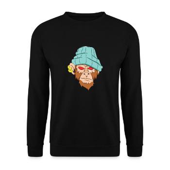 Visage chimpanzé crâne - Sweat-shirt Unisexe - noir - Devant - Alina (178cm) & Michal (187cm)