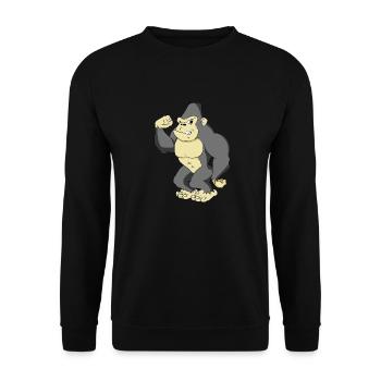 Gorille musclé - Sweat-shirt Unisexe - noir - Devant - Alina (178cm) & Michal (187cm)