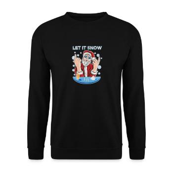 Let it snow Cocaine Ugly Christmas Sweater - Unisex Sweatshirt - black - Front - Alina (178cm) & Michal (187cm)