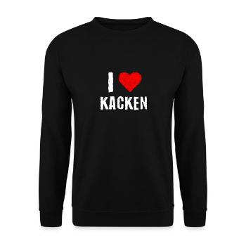 Ich liebe Kacken Lustiger Spruch Geschenk - Unisex Pullover - Schwarz - Vorne - Alina (178cm) & Michal (187cm)