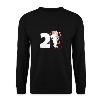 Licorne 2e anniversaire - Sweat-shirt Unisexe - noir - Devant - Alina (178cm) & Michal (187cm)