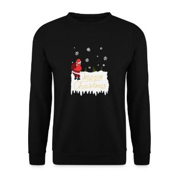 Joyeux noël, père noël, pipi, laid, christ - Sweat-shirt Unisexe - noir - Devant - Alina (178cm) & Michal (187cm)