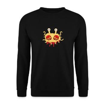 Flying spaghetti monster FSM pastafarian - Sweat-shirt Unisexe - noir - Devant - Alina (178cm) & Michal (187cm)