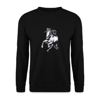 Great horse rides wild horse in watercolor style - Unisex Sweatshirt - black - Front - Alina (178cm) & Michal (187cm)