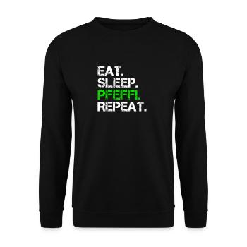 Eat Sleep Pfeffi Repeat - Unisex Sweatshirt - black - Front - Alina (178cm) & Michal (187cm)