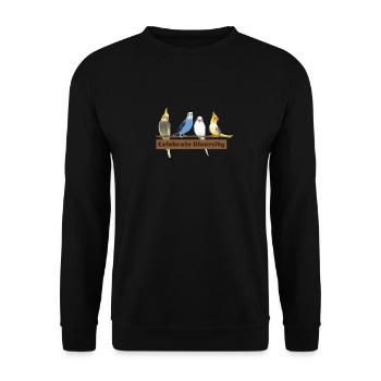 Geschenk für Wellensittichliebhaber | Lustig feiern - Unisex Pullover - Schwarz - Vorne - Alina (178cm) & Michal (187cm)