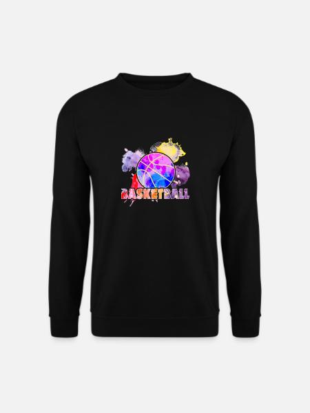 Lustiger Basketball bunt - Unisex Pullover - Schwarz