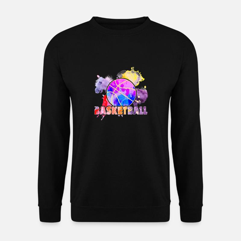 Lustiger Basketball bunt - Unisex Pullover - Schwarz