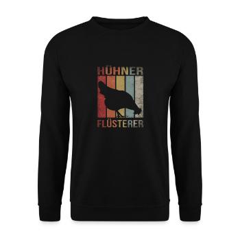 Hühner Flüsterer Geschenk Henne Landwirt Bauer - Unisex Pullover - Schwarz - Vorne - Alina (178cm) & Michal (187cm)