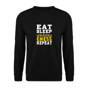 Eat sleep chess repeat - Unisex Sweatshirt - black - Front - Alina (178cm) & Michal (187cm)