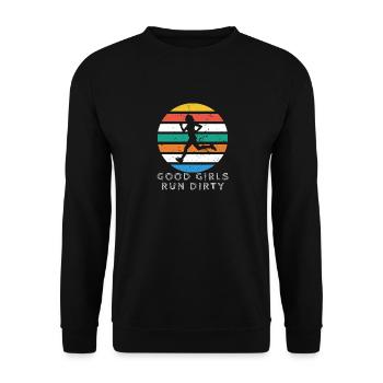 Good Girls Run Dirty Retro Vintage - Unisex Sweatshirt - black - Front - Alina (178cm) & Michal (187cm)