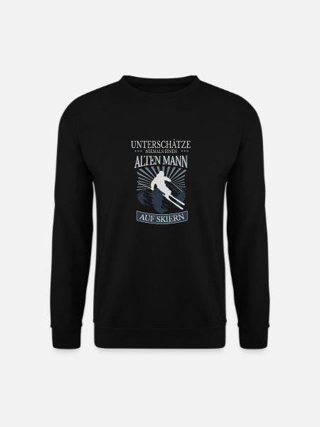 Skifahrer Skier Senior Geschenk Skipiste Skiurlaub - Unisex Pullover - Schwarz
