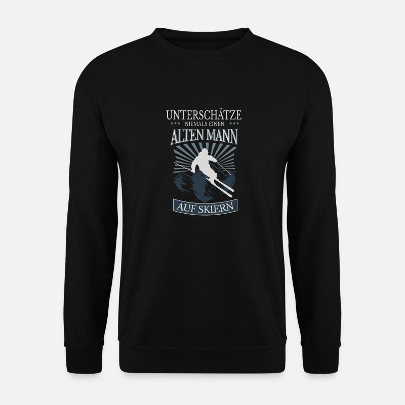 Skifahrer Skier Senior Geschenk Skipiste Skiurlaub - Unisex Pullover - Schwarz